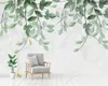 ロマンチックな花3Dの壁紙熱帯の植物の葉小さな新鮮な現代のミニマリストの背景壁の装飾絵画HDの壁紙