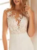 Sheer Sleeves Natural Slim Mermaid Wedding Dresses Lace Appliques Beautiful Fishtail Long Bridal Gowns Simple Robe De Mariee Spring