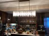 2020 تصميم فاخر مستطيل الثريا أدى مصباح AC110V 220 فولت الزجاج غرفة الطعام غرفة المعيشة شنقا أضواء