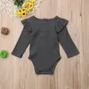 Nowe Dzieci Artykuł Pit Z Długim Rękawem Romper Jesień Baby Boy Girls Solidne Kombinezony Moda Boutique Casual Niemowlęta Odzież M2272