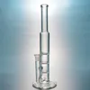 3 Schichten Kamm Perc Oil Dab Rig Farbige Wasserpfeifen 10 Zoll Gerades Rohr Bong Blau Klar Grün Glasbongs Bohrinseln