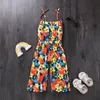 Summer flower girls jumpsuit floral girls braces suspenders fashion beach pants kids designer clothes girls trousers kids clothes