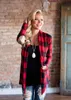 Fashionnew Spring Outwear Women Cardigan Contrast Contrast Plaid Long US Europe Style Outwear Coat Top Clothing5347109