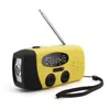 Protabel akut sollampa Hand Crank Generator Flashlight AM / FM / WB Radio Power Bank Vattentät Survival Tools 2000MAH