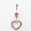 D0045 (4 kolory) w kształcie serca kolczyki do pępka pępka Body Piercing biżuteria zwisają akcesoria moda Charms (10 sztuk/partia) JFB-3245
