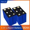 Batterie LiFePO4 80ah 3.2v, 4 pièces, cellules Lithium-ion 12V 48v 400ah, pack pour stockage d'énergie solaire, onduleur, voiturette de golf