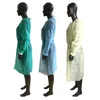 Niedłuszczone odzież ochronna do dyspozycji izolacji Suknie vestidos de aislamiento anty pyłu na zewnątrz odzież ochronna jednorazowe płaszki przeciwdeszczowe