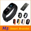 M5 relógio inteligente Smartband Esporte Academia rastreador Pulseira inteligente pulseiras Pressão Arterial Heart Rate Monitor Bluetooth Waterproof Vs M3 M4