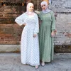 KALENMOS Ramadan Eid Robe Musulmane Abaya Turquie Hijab Mubarak Vêtements Islamiques pour Femmes Dubai Kaftan Oman Robe Émirats Arabes Unis Para Mujer269l