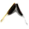 Hair Brushes Luxury Gold And Silver Color Boar Bristle Paddle Brush Oval Anti Static Comb Hairdressing Massage