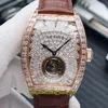 Versione TWF V2 COLLEZIONE UOMO V 45 T D Meccanico automatico Gypsophila Diamond Dial Orologio da uomo Cassa in oro rosa T-diamonds Orologi ghiacciati