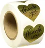 500 stks Hartvorm Goud Dank u Stickers Seal Labels Evelope Stickers Scrapbooking voor Pakket Briefpapier Sticker