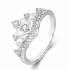 Drop Shipping Top Verkauf Brandneu Luxus Schmuck 925 Sterling SilberRose Gold Füllen Weiß Topas CZ Diamant Beliebte Frauen Hochzeit Krone Ring