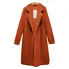 Kvinnor Lamm Wool Coat Vinter Fashion Trend Occident Mid-Length Plush Cardigan OuterWear Designer Kvinna Solid Färg Långärmad Coat Kläder