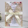 100pcs libera di stampa Laser Cut Lace Invitation Card Wedding Card Festa di fidanzamento rifornimenti di evento Anniversario Invita Carta Carte di compleanno
