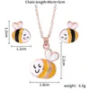 Animal Jewelry Set Chain Kids Cartoon Horse Dog Bee Necklace Earrings Sets For Girls Gifts wholesale