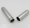 Tubo per sigari argento in acciaio inossidabile Scatola per sigari singola portatile in metallo cilindrico Accessori per sigari per levigatura trafilatura SN1274