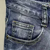 Mäns jeans sokotoo bokstäver mönster tryckt denim mode smal passform blå stretch avsmalnande penna pants1