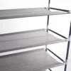 Storage Accueil Rack pratique Assemblage simple 10 niveaux de chaussures de chaussure gris de tissu non tissé