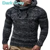 Cable Knit Sweater Men Solid Color Turtleneck Drawstring Mens Knitted Pullovers Casual Autumn Winter Soft Warm Knitwear Pull 3XL9203483