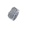 Rap rings New Staggered Square Zirconium Ring Regulates Men's Ring Exaggerated Accessories