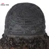 Ishow Brasilianska Kinky Curly Human Hair Wigs With Bangs 1B / 4/27 Ombre Färg Svart Brun Peruvian Ingen Lace Wig Indian Malaysian för kvinnor Alla åldrar 8-28 tum