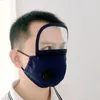 Adultos máscara facial com máscara de olho escudo lavável de algodão com máscaras de respiro válvula PM2.5 Segurança de protecção cobrir a boca