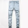 Jeans da uomo Personalità della moda Pantaloni in denim elasticizzato con cerniera slim fit strappati Mens Super Skinny Vaqueros Hombre