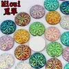 Micui 100pcs 16mm AB Color Round Flower Resin Rhinestones Flatback Stone For Clothes Dress Crafts Garment decoration ZZ676
