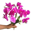 وهمية ريال لمسة بو أوركسيدز زهرة حفنة phalaenopsis ورقة خضراء ل الزفاف ديكور المنزل زهرة الاصطناعية