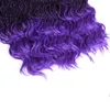 Shiping libre Cheveux de vague pré-tordus Bouclés Sénégalais Twists demi-boucle Crochet Tresses 16 pouces Synthétique Crochet Extensions de Cheveux Tresse 35 brins