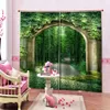 Finestra di lusso 3D Blackout Curtain Per Soggiorno cortina di bambù verde scenario