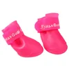 4PC / Set Pet Hund Skor Vattentät Regndjur Skor för hundvalp Gummi Stövlar Candy Color Puppy Shoes Pet Products