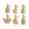 Hip hop takı ekmek elmas kolye özel isim buzlu zincirler elmas ile bakır set 18k altın kaplama mektubu kolye şeridi gol