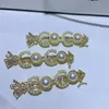 7215CM Alloy Pearl Frog Clip Golden Fashion C Hairpin Buckle Clip Letter Hair Clip Ladies Collection Diamond Design Jewelry 4PC7292144