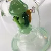 Unieke glazen waterpijpen hookahs kleurrijke paddestoel perc recycler dab rig jade bedwelmende 9.8inch 14mm joint bong