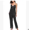 Dames Sexy Pyjama Zijde Pijamas Nachtkleding Nachtkleding Diepe V Sling Set Casual Losse Comfort Vrouwelijke Kostuum Kleding