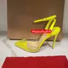 Darmowa wysyłka moda kobiety pompy neon kryształ Rhinestone pvc point toe wysokie obcasy strappy sandały bez pięty buty szpilki 12cm 10cm