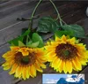 62 cm (24 inch) zonnebloem kunstmatige hoge kwaliteit echte look zijde bloemen zonnige dag decoratie voor bruiloft hotel woonkamer vaas sh002