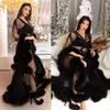 2021 Black Womens Wraps Sexy Faux Fur Lady Sleepwear Women Winter Bathrobe Sheer Nightgown Floor Length Robe Bridesmaid Shawel