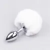 Starter 10 Color Small Size Metal Rabbit Tail Anal Plug Stainless Steel Bunny Tail Butt Plug Anal Sex Toys for Women Adult Sex Pro7036480