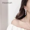 Hezekiah 925 Tremella Needle Nobleイヤリングロングセクション光沢のあるタッセルイヤロップ馬アイドリル豪華なダンスパーティー送料無料