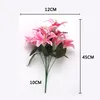 40cm rainbow rayon large bouquet of lilies bouquet artificial jewelry flowers DIY wedding flower bride hand flower decoration1315V