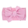 Wide Elastic knot hair bands Solid color baby children bow knot headband baby hoods