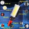 8000 Lumen Torch USB Oplaadbare COB Werklicht met Magneet Haak Camping Tenten Werk Onderhoud Lantaarn LED-fakkel