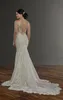 Sexiga Backless Mermaid Bröllopsklänningar 2021 Spaghetti Straps Lace Applique Boho Beach Fishtail Brides Grows Sweep Train Vestidos Al6758