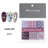 Nail Art Transfer Klistermärken Dekaler 30st / Pack 3D Star Laser Marmor Blomma Butterfly Scenery Sky Partns Paper Tips Nails Folys