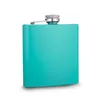 mixed colored 6oz painted stainless steel hip flask with screw cap,customized logo accept colored 6oz painted stainless steel hip flask