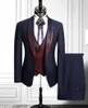 2020 New Mens Suits 3 Pcs Printed Wedding Tuxedos Slim Fit Designer Groom Groomsmen Suit Mens Formal Wear