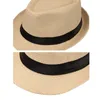 Niños Niños Verano Playa Sombrero de paja Jazz Panamá Trilby Sombrero Fedora Gorra de gángster Sombreros transpirables al aire libre Niñas Niños Sombrero para el sol XXFE61851551117